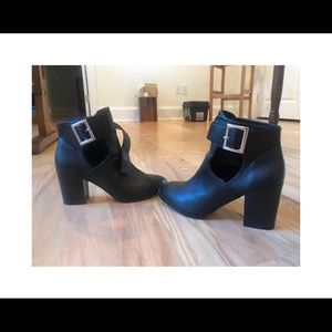 Asos Black Heeled Ankle Bootie with Buckle